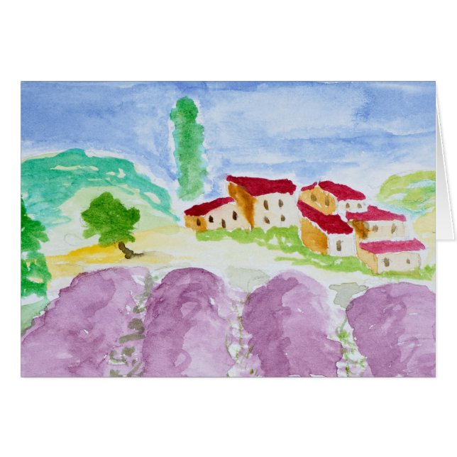 Lavendelfält Abbaye de Senanque | Provence Hälsningskort (Framsidan Horizontal)