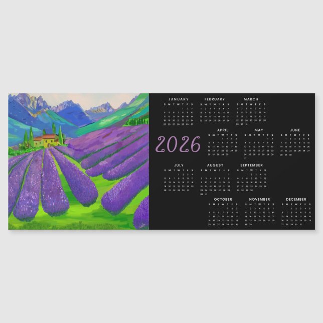 Lavendelfält i bergen  2026  Kalender (Framsida)