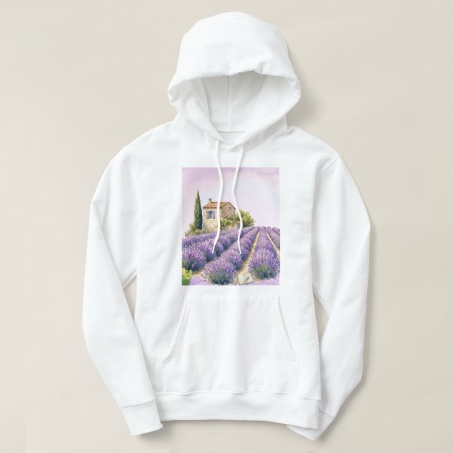 Lavendelfält i Provence Hoodie (Design framsida)