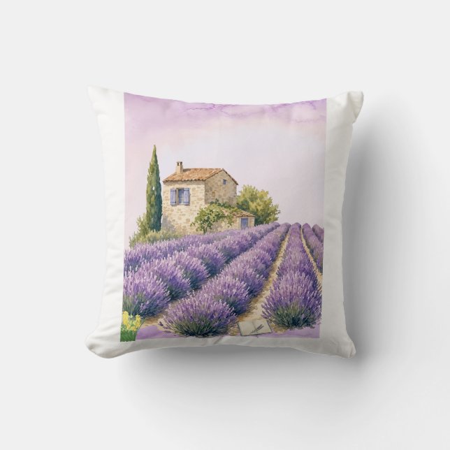 Lavendelfält i Provence Kudde (Framsida)