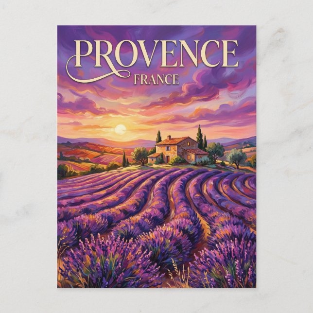Lavendelfält i Valensole Frankrike Vykort (Framsida)