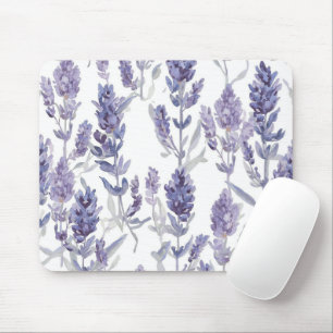 Lavendelfält   Lila akvarellblommönster Musmatta