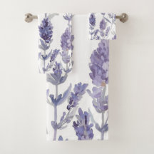 Lavendelfält | Lila akvarellblommor mönster