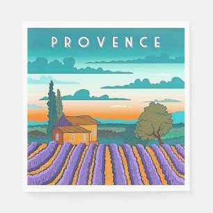 Lavendelfält Provence Frankrike Pappersservett