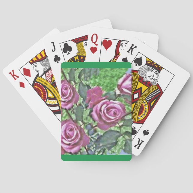 Lavendelfärgad Rosbuske Casinokort (Baksidan)