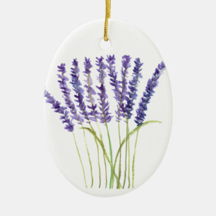Lavendelfärgning, lila blommor julgransprydnad keramik