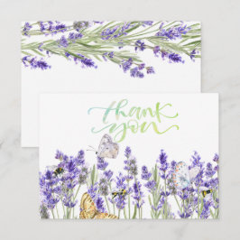 Lavendelfjärilar Botanisk Tacksamhetskort Tack Kort