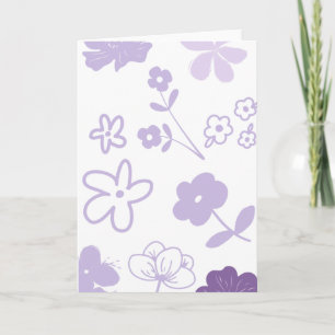 Lavendelfloraler på vit bakgrund kort