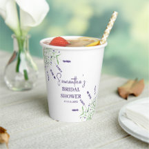 Lavendelfloror Lila Akvarell Bröllopsdusch