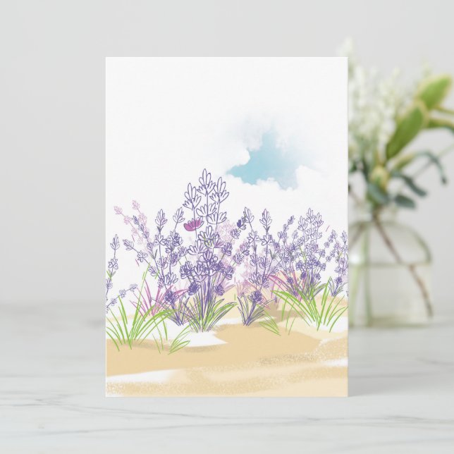 Lavendelflower Kort (Stående Fram)