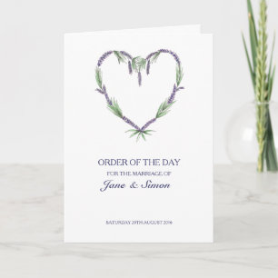 Lavendelhjärta Bröllop ~ Dagordning/Ceremoniordnin Program