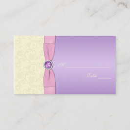 Lavendelkort, Rosa- och elfenbensplakort Placeringskort