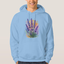 Lavendelkvist Vattenfärg Botanisk Hoodie