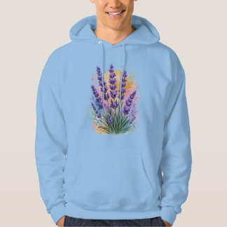 Lavendelkvist Vattenfärg Botanisk Hoodie