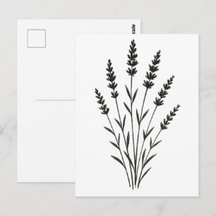Lavendelkvistar – minimalistisk botanisk design på vykort