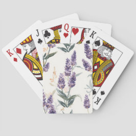 Lavendelkvistar Vattenfärg Botanisk Lila Blommig Casinokort