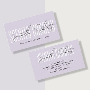 Lavendelmakare, modern typografi, manuslavender visitkort