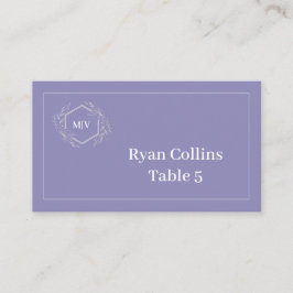 Lavendelmonogram Krestkortplatser Placeringskort