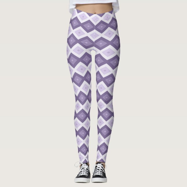 Lavendelns diamant mönster leggings (Framsida)