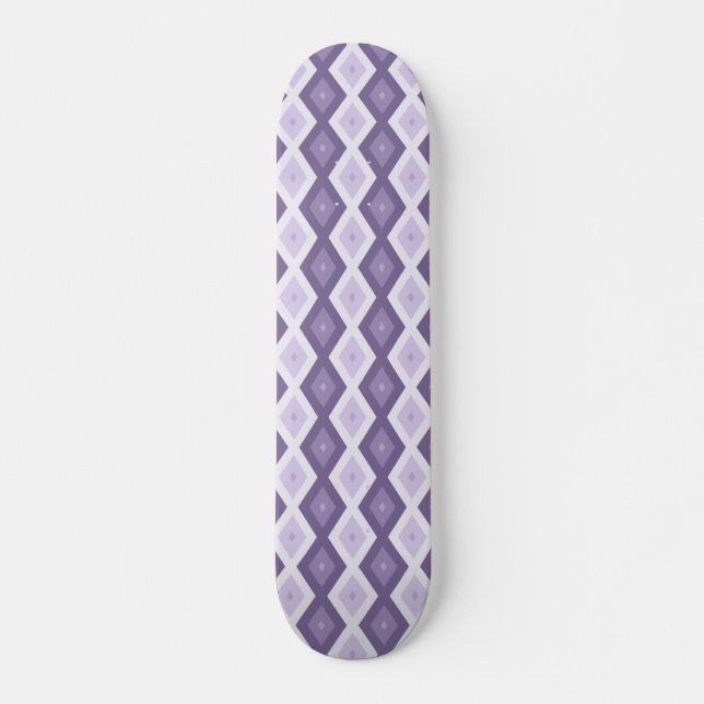Lavendelns diamant mönster mini skateboard bräda 18,5 cm (Framsida)