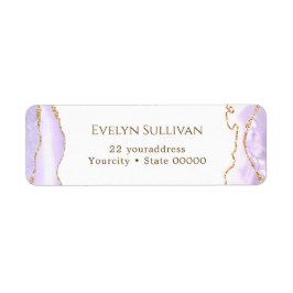 Lavendelns lila agate-adressetikett för returadres returadress etikett