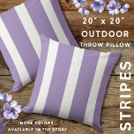 Lavendelns Lila och vitstripe Kudde<br><div class="desc">Elegant- och snyggt-lavender strimlade dekorativ kudde för ett nytt och trendig som tillägg till din sommarterrordekan.</div>