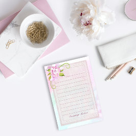 Lavendelns Rosa Blommigt Feminine Cute Anpassnings Post-it Block
