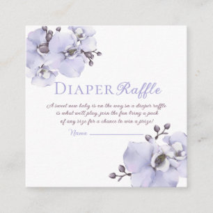 Lavendelorkidé Baby Shower Blöjbjudande Lotterbilj Tilläggskort