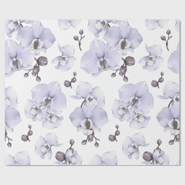 Lavendelorkidé Baby Shower-inslagspapper Presentpapper (Platt)