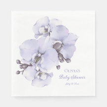 Lavendelorkidé Baby Shower Servetter - Blommig Bab