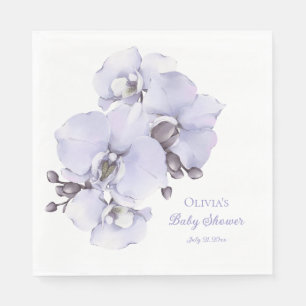 Lavendelorkidé Baby Shower Servetter - Blommig Bab