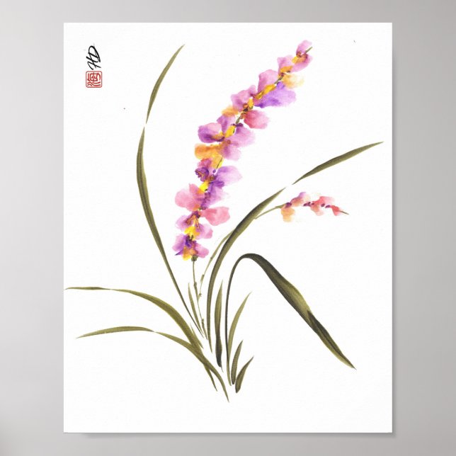 Lavendelorkidé Grace Poster (Framsidan)