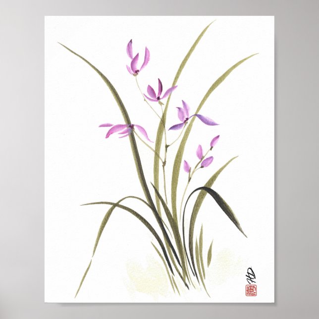 Lavendelorkidé Serenitet Poster (Framsidan)
