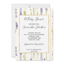 Lavendelränder Blommig Baby Shower