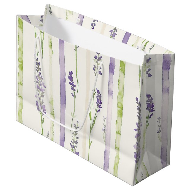 Lavendelränder Blommig Födelsedag (Framsidan Vinklad)
