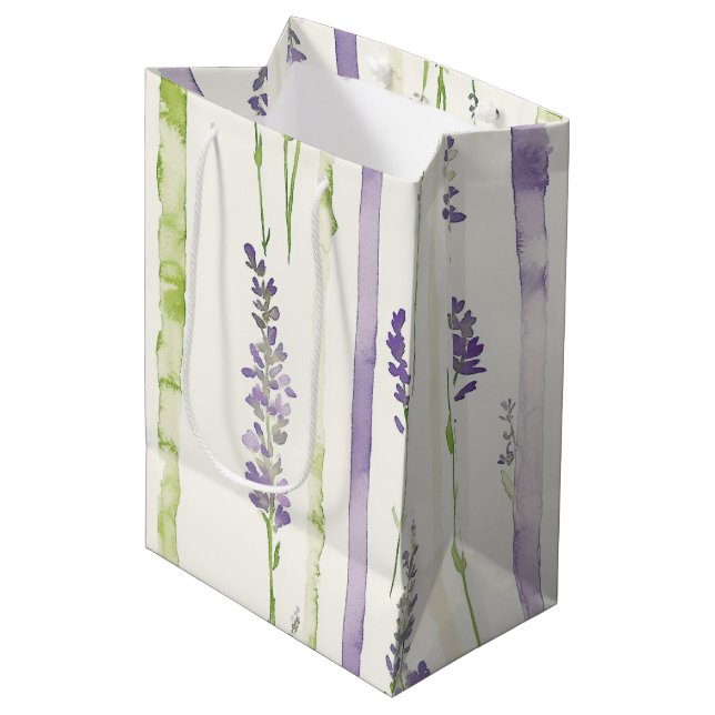 Lavendelränder Blommig Födelsedag (Framsidan Vinklad)
