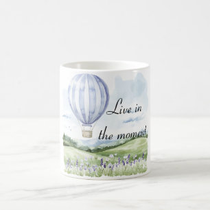 Lavendelrandig ballong blomsterbröllopsfest kaffemugg