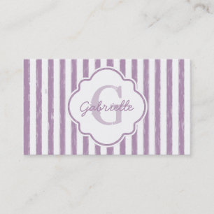 Lavendelrandig monogram visitkort
