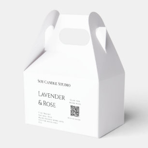Lavendelros sojaljus företag lägg till q r kod tex presentaskar