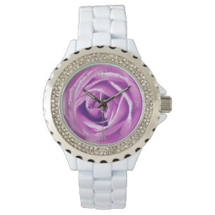 Lavendelros tryck armbandsur