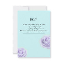 Lavendelrosa med blå bröllops-RSVP