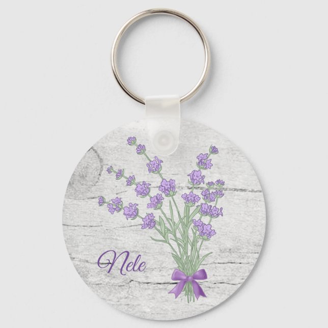 Lavendelstrauss, personalisiert  nyckelring (Framsida)