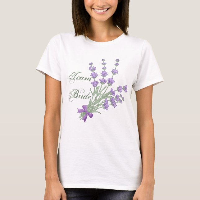 Lavendelstrauss, Team Bride T Shirt (Framsida)