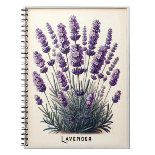 Lavendelväxt Blommig örtlig journal Anteckningsbok