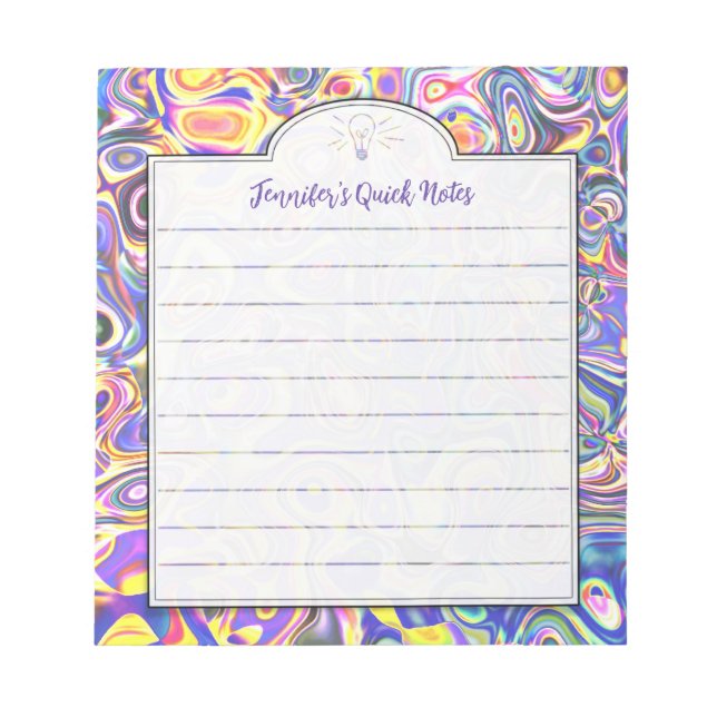 Lavender Abstrakt Art Anpassningsbar Shopping elle Anteckningsblock (Framsida)