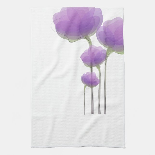 Lavender Abstrakt Flowers Kitchen Towel Kökshandduk (Vertikal)