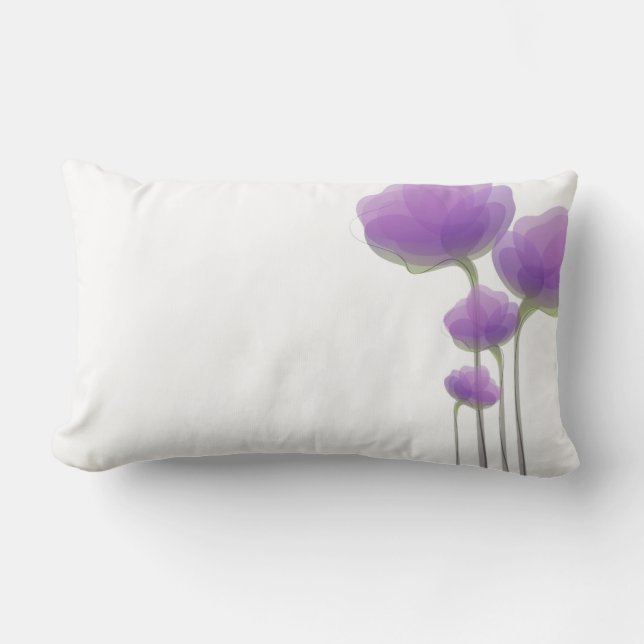 Lavender Abstrakt Flowers Pillow Lumbarkudde (Framsida)