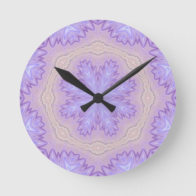 Lavender Abstrakt, fryst Rund Klocka (Framsida)