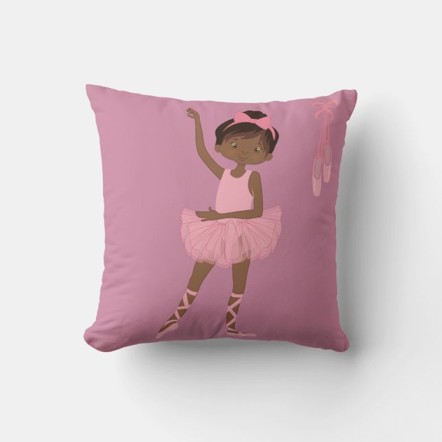 Lavender African American Ballerina Pillow Kudde (Framsida)