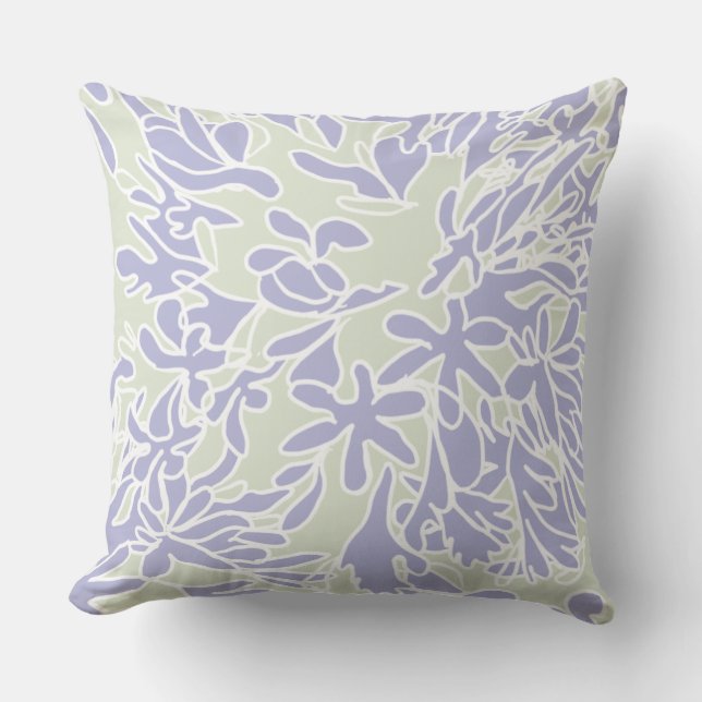 Lavender Agapanthus Flower Sage Green Kudde (Framsida)
